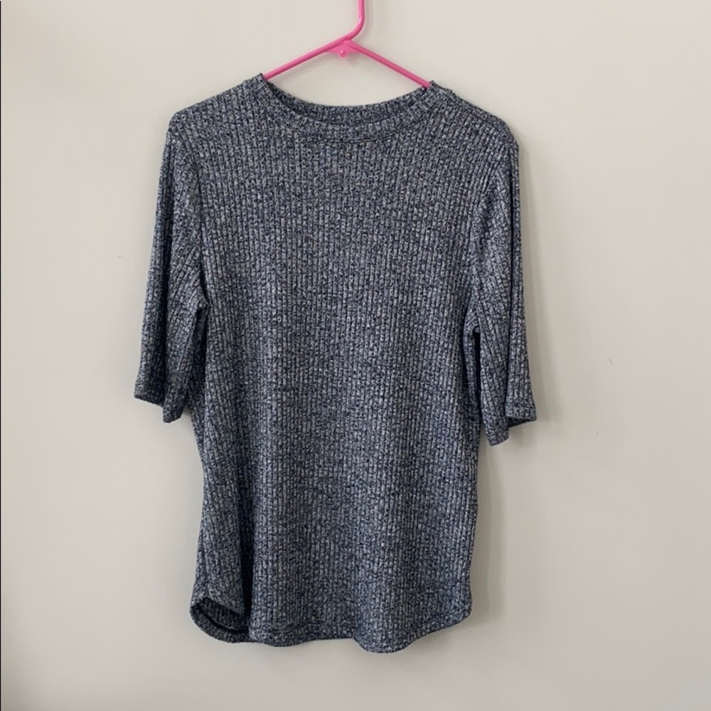 Banana Republic Gray Marled Crew Neck Half Sleeve Sweater Size Large